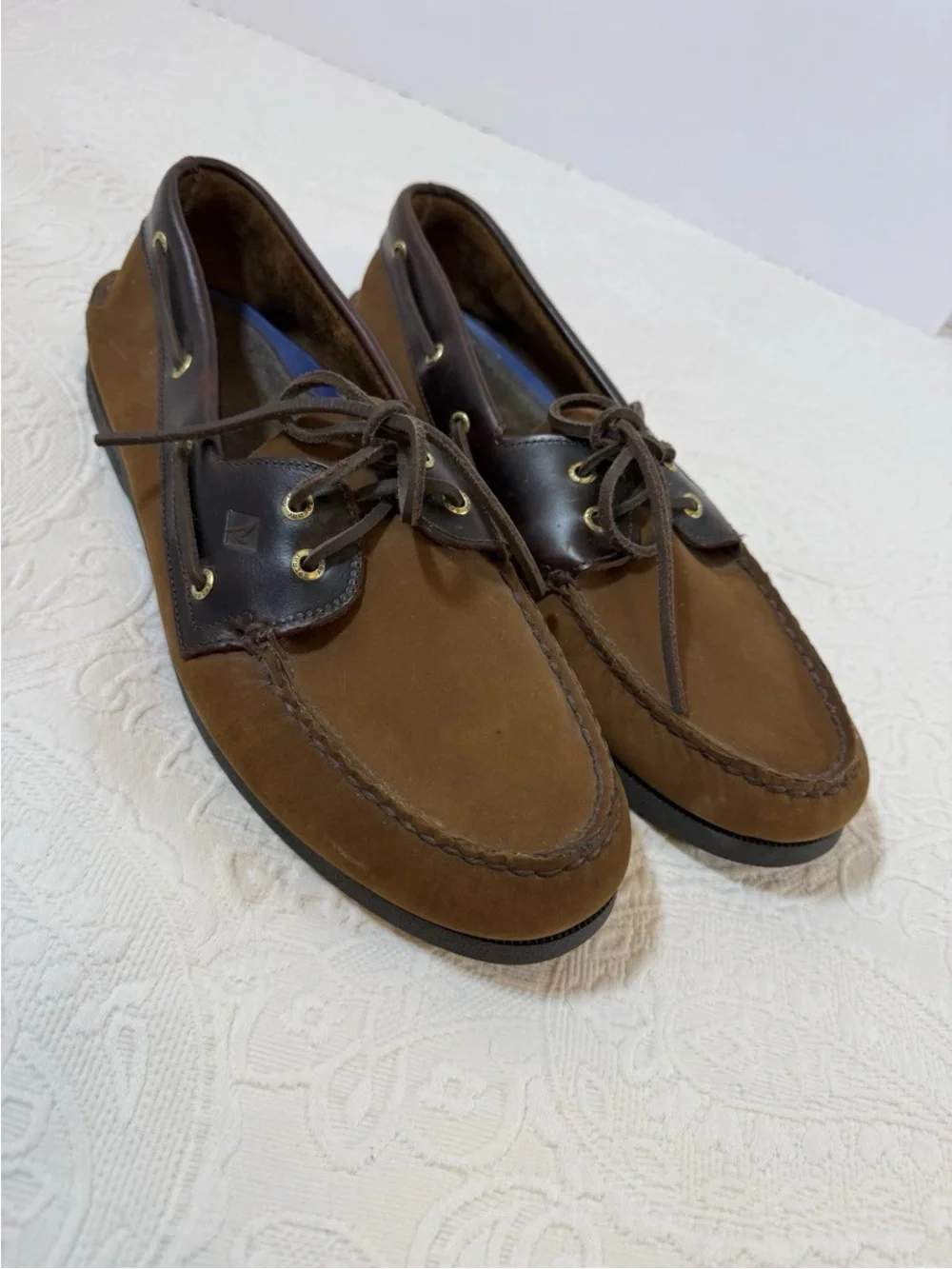 Mens Sperry Top-Sider Dark Brown / Blk 2Eye  NWOB Size 14 M Leather